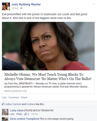 Illustration for article titled Judy Reyher Hates the Obamas, Blacks and Muslims. Colorado Republicans’ Response? You’re Hired!
